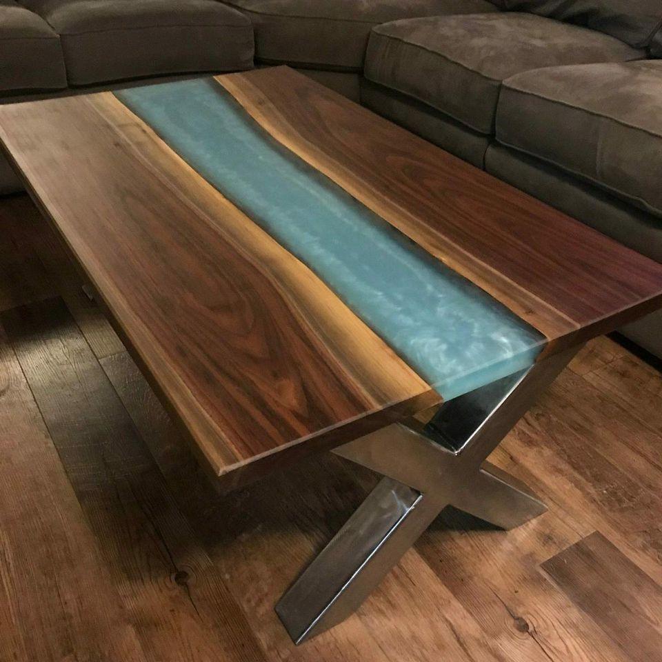 Couchtisch River Tisch Epoxidharz Massiv Tische 120x60 Flusstisch Echtes