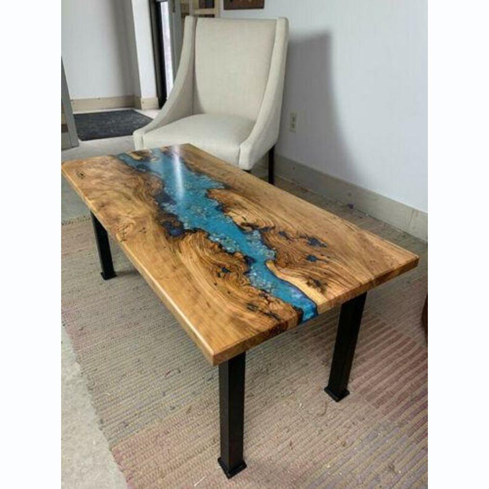 Couchtisch River Tisch Echtes Holz Flusstisch Massiv Epoxidharz Tische