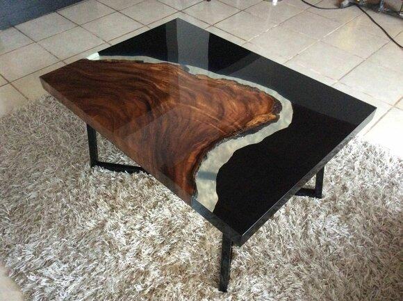 Couchtisch River Tisch Epoxidharz Massiv Tische 70x40 Flusstisch Echtes