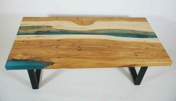 Couchtisch River Tisch Epoxidharz Massiv Tische 120x70 Flusstisch Echtes