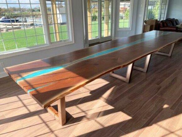 Esstisch River Tisch Echtes Holz Flusstisch 260x100 Massive Tische