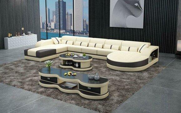Sofas U Form Sofa Couch Polster Garnitur Wohnlandschaft Design Ecksofa