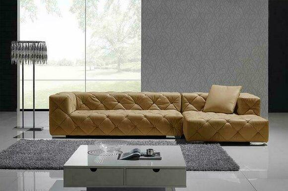 Chesterfield Leder Modern Couch Wohnlandschaft Ledersofa Ecksofa Sofa