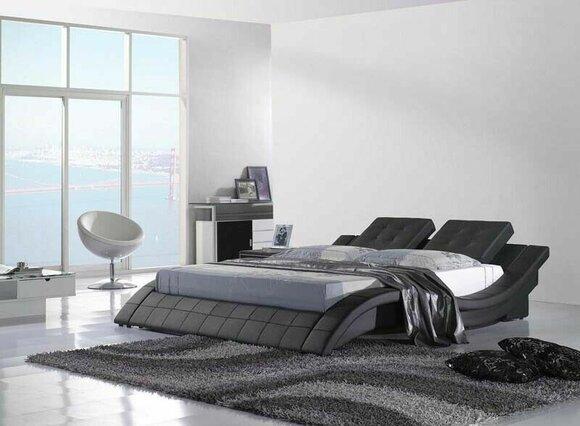 Doppelbett Designer Bett Ehebett Polsterbett Schlafzimmer Lederbett Neu