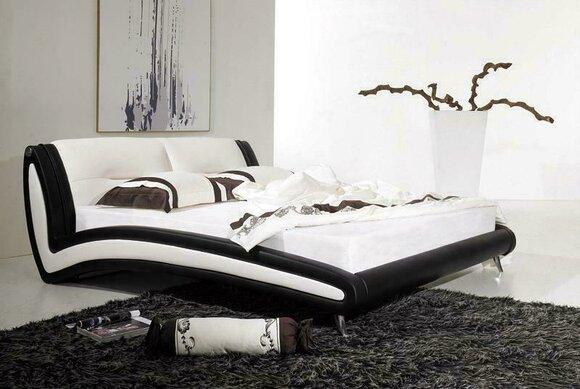 Designer Bett Betten Ehebett Doppelbett Polsterbett Schlafzimmer Lederbett Neu