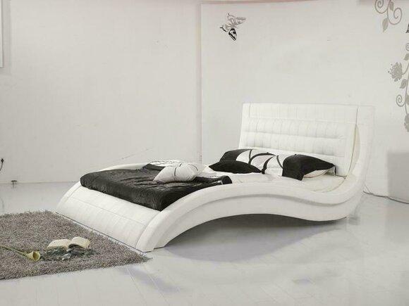 Designer Bett Ehebett Doppelbett Polsterbett Schlafzimmer Lederbett Neu