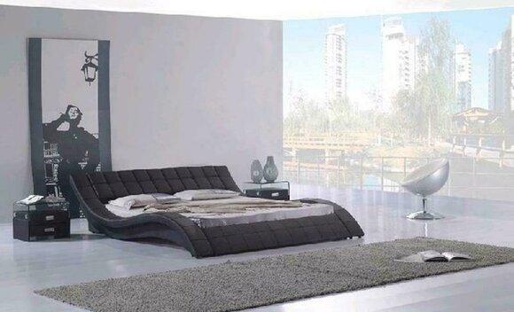 Ehebett Polsterbett Doppelbett Designer Bett Schlafzimmer Lederbett Neu