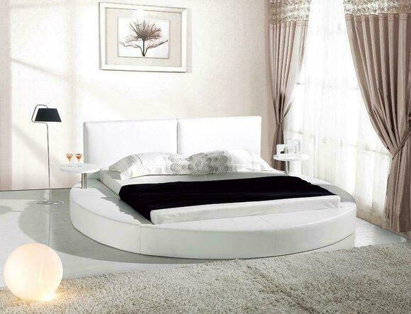 Rundes Bett Moderne Design Luxus Polster Rund Betten Textil Stoff Rundbetten