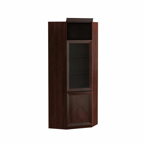 System Büro Möbel Eck Vitrine Aktenschrank Klassischer Holz Schrank Regal