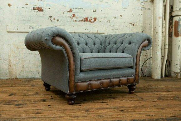 Chesterfield Design Stoff Couch Sessel 1.5 Sitzer Polster Sofas Lounge Samt