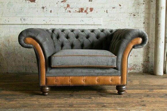 Einsitzer Sessel Fernseh Club Couch Sofa Chesterfield Original England