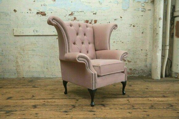 Ohrensessel Chesterfield Sofa Couch Polster 1 Sitzer Sessel Sofas Textil Rosa