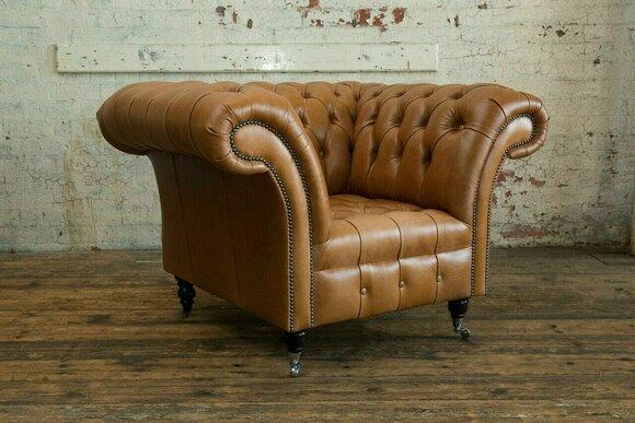 Fernseh Sessel Design Chesterfield Lounge xxl Club Sofa Einsitzer 125cm