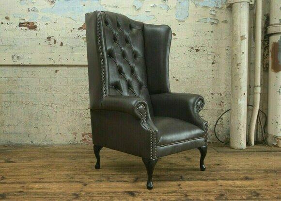 Chesterfield Ohrensessel Einsitzer Sofa Couch Relax Polster Samt Leder