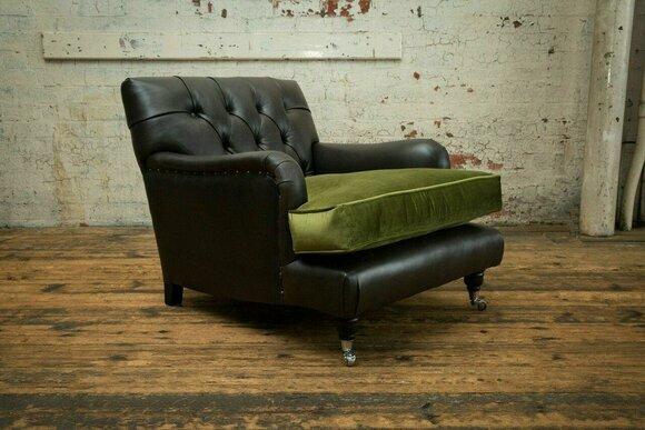 Design Sofa Sessel Couch Polster Luxus 1 Sitzer Textil Chesterfield Samt