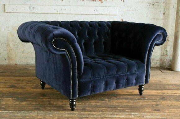 Chesterfield Sofa Couch Polster Garnitur 1,5 Sitzer Sofas Klassisch Einsitzer