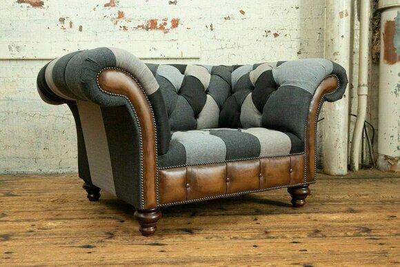 Einsitzer Sessel Fernseh Club Sofa Chesterfield Original England Möbel Neu
