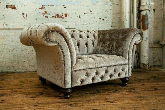 Design Chesterfield Stoff Sessel 1.5 Sitzer Polster Sofas Lounge Neu Club