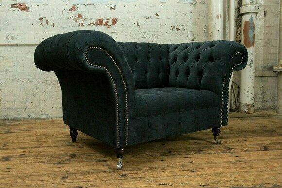 Schwarz Sofa Couch Polster Chesterfield Sitzmöbel Textil Stoff Leder Couchen Neu
