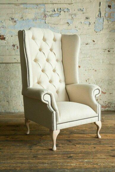 Chesterfield Ohrensessel Einsitzer Sofa Couch Polster Samt Leder Stoff