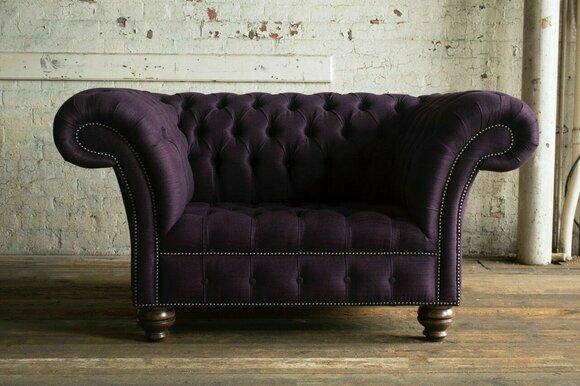 Sessel Chesterfield Design Stoff Couch 1.5 Sitzer Polster Sofas Lounge