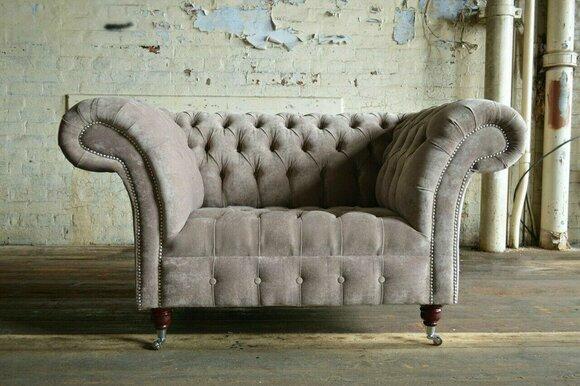 Chesterfield Sessel Fernseh Couch 1 Sitzer Sofa Stoff Polster Neu Textil