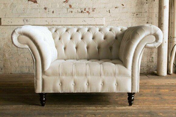 Chesterfield Sofa Couch Polster Garnitur 1,5 Sitzer Sofas Klassisch Einsitzer