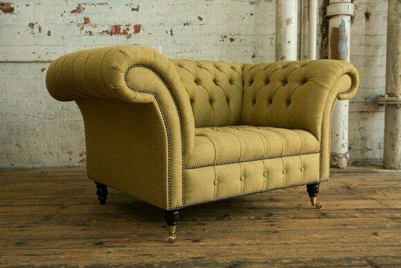 Sessel Couch Polster Sofa Textil Chesterfield Couchen 1,5 Sitzer Einsitzer