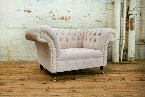 Chesterfield Sessel Fernseh Couch 1 Sitzer Sofa Stoff Couchen Polster Neu