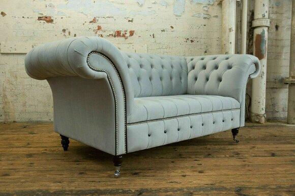Textil Sofa Stoff Couch Chesterfield big sofas xxl couchen Sitz Polster 185cm