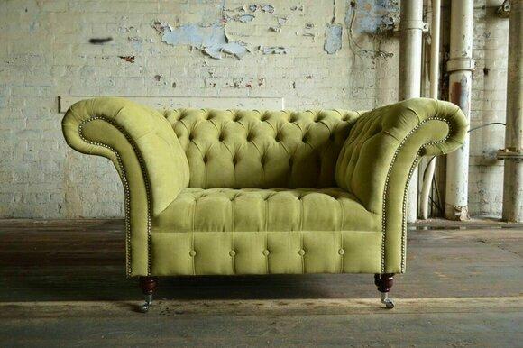 Chesterfield Design Stoff Couch Sessel 1.5 Sitzer Polster Sofas Lounge