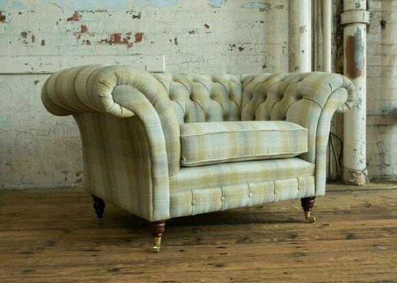 Chesterfield Sofa Couch Polster Garnitur 1,5 Sitzer Sofas Klassisch Einsitzer