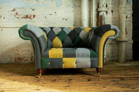 Chesterfield Textil Sofa 1,5 Sitzer Designer Couchen Couch Stoff Polster