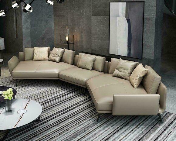Modernes Sofa Ecksofa U-Form Polstermöbel Wohnzimmer Ledersofa Ecksofa