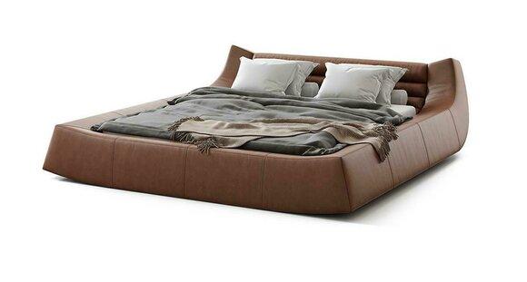 Designer Bett Doppel Betten Modernes Hotel Leder Stoff Doppelbett 180x200cm