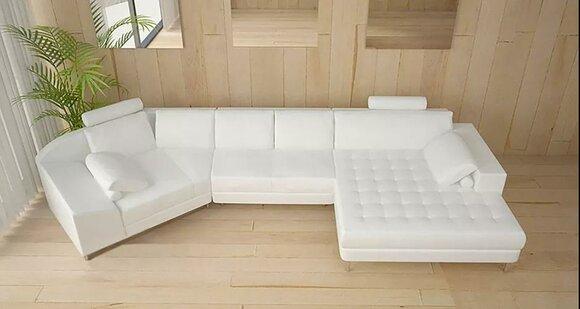 Moderne Sofa Ecksofa U Form Ledersofa Eckcouch Polster Designer Sofa
