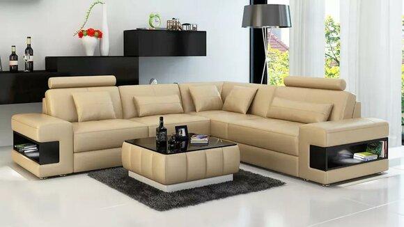 Design Ecksofa Wohnzimmer Möbel Moderne Eckcouch Lederpolster Couch