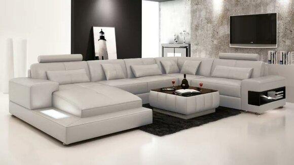 Ecksofa Polster Ledersofa Designer-Sofa Ecksofa U-Form Modernes Sofa