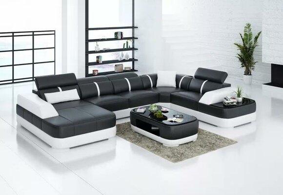 Leder xxl couch sofa wohnzimmer landschaft moderne designer eckpolster