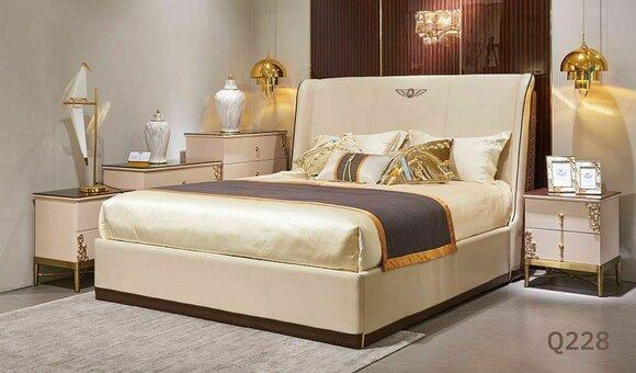 Bett 2x Nachttisch 3 tlg. Schlafzimmer Sets Design Modern Luxus Betten