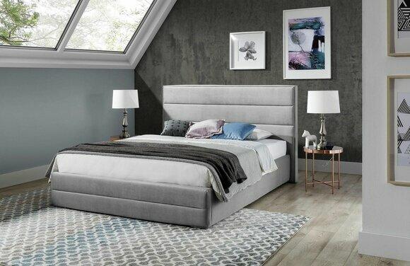 Graues Bett Moderne Bettgestelle Polster Möbel Luxus Hotel Betten Schlafzimmer