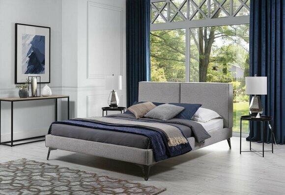 Luxus Leder Textil Bett Polster Betten Doppel Modernes Ehe 140/160/180 Neu