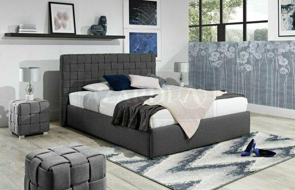Graue Betten Schlafzimmer Textil Ehe Doppel Bett Bettgestell Hotel Luxus