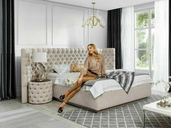 Chesterfield Bett Luxus Schlafzimmer Hotel Polster Betten mit Knöpfen
