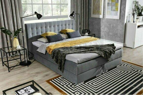 Chesterfield Design Bett Textil Samt Polster Samt Hotel Betten Schlafzimmer Neu