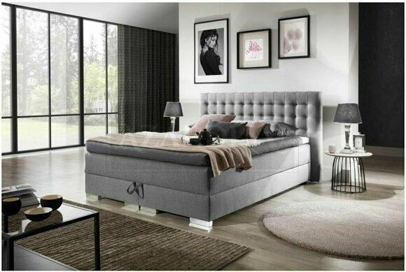 Graue Betten Boxspringbett inkls. Matratze Toppe Komplett Schlafzimmer