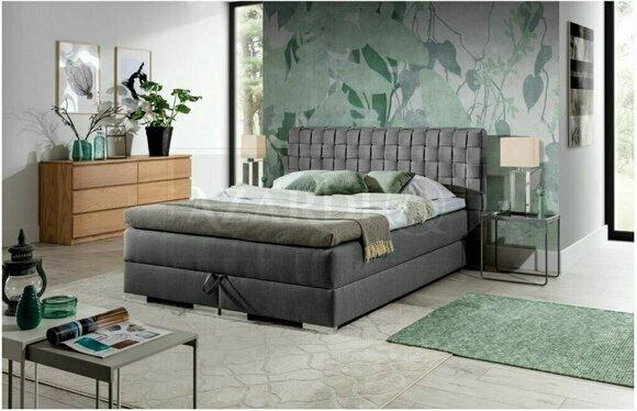 Bett Design Luxus Hotel Betten 200x200cm Boxspringbett Textil Grau 200x200cm