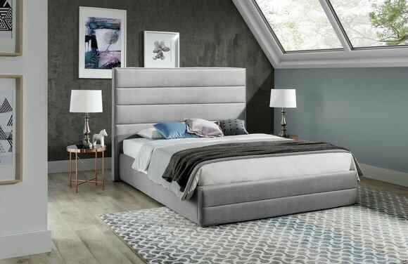 Graues Bett Moderne Bettgestelle Schlafzimmer Polster Möbel Luxus Hotel