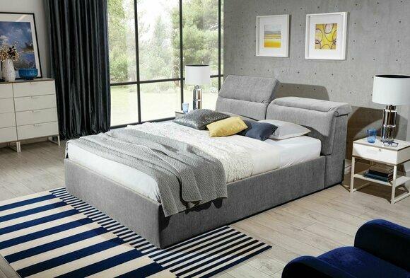 Graues Bettgestell Bett Ehe Doppel Betten Design Polster Schlafzimmer