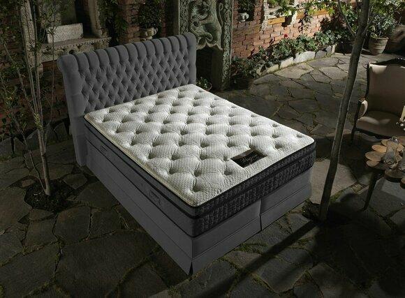 Doppelbett Samt Betten Bett Polster Schlafzimmer Ehe Boxspring inkl. Matratze